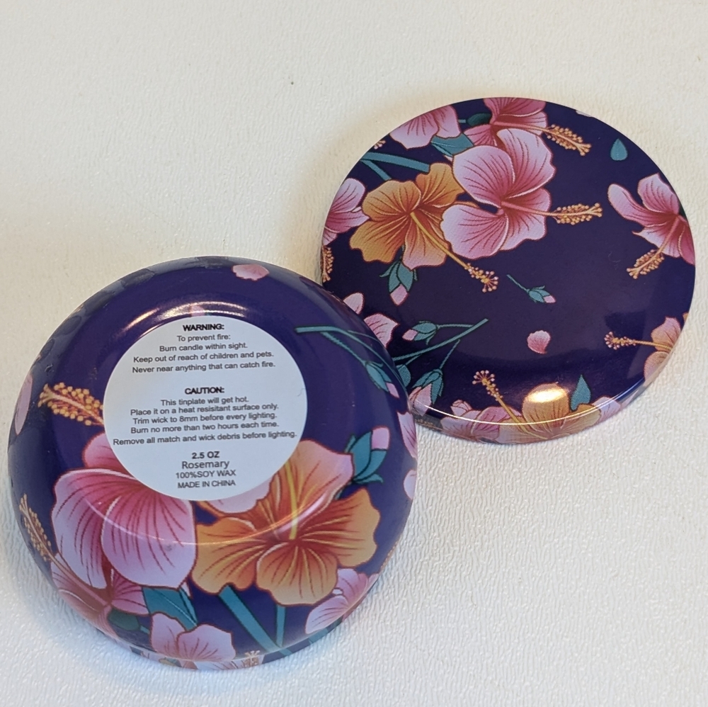 Rosemary Scented Soy Wax Candle Floral Design 2.5oz 💠$5 each or 3 for $13